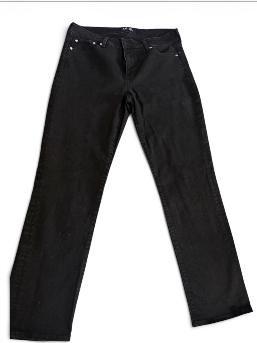 GAP Denim Classic Straight Black Jeans Women’s Size 16/33L 30” Inseam Stretch